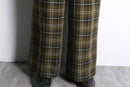 brown check wide easy pants
