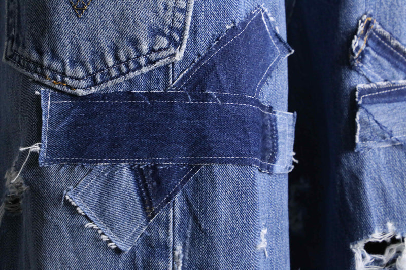 "Re:make" extra wide buggy denim pants