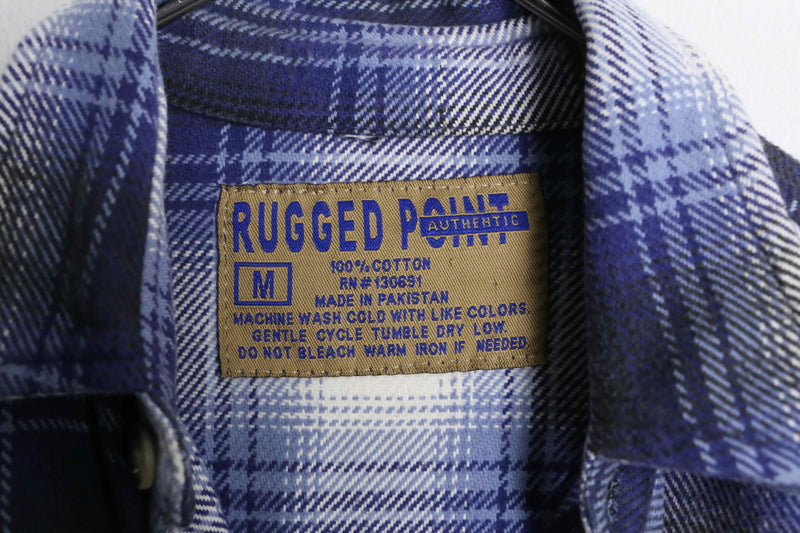 blue black ombre check flannel shirt