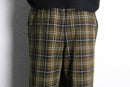 brown check wide easy pants
