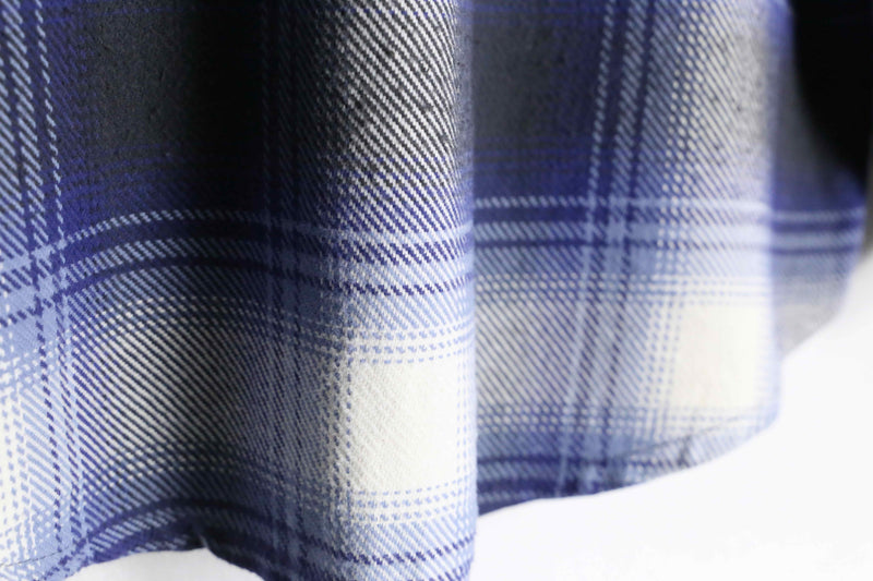 blue black ombre check flannel shirt