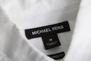“MICHEAL KORS” white jacquard linen shirt