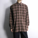 "Pierre Cardin" chocolate brown tartan check shirt