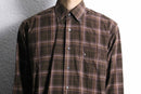 "Pierre Cardin" chocolate brown tartan check shirt