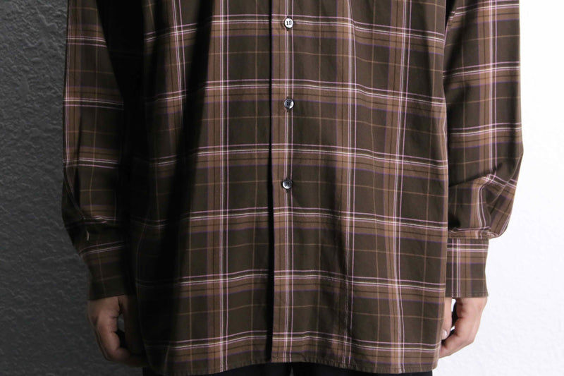 "Pierre Cardin" chocolate brown tartan check shirt