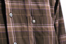"Pierre Cardin" chocolate brown tartan check shirt