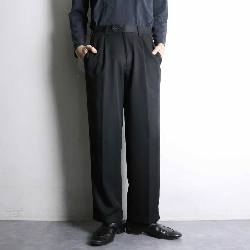 “PERRY ELLIS AMERICA” black 2 tuck wide slacks