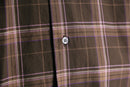 "Pierre Cardin" chocolate brown tartan check shirt