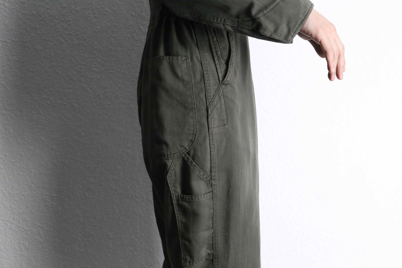 70’s khaki herringbone pattern jump suit