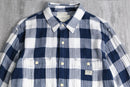 “DENIM ＆ SUPPLY” block check gauze shirt