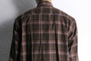 "Pierre Cardin" chocolate brown tartan check shirt
