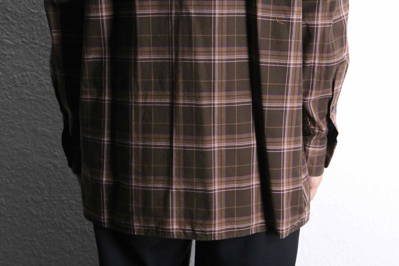 "Pierre Cardin" chocolate brown tartan check shirt