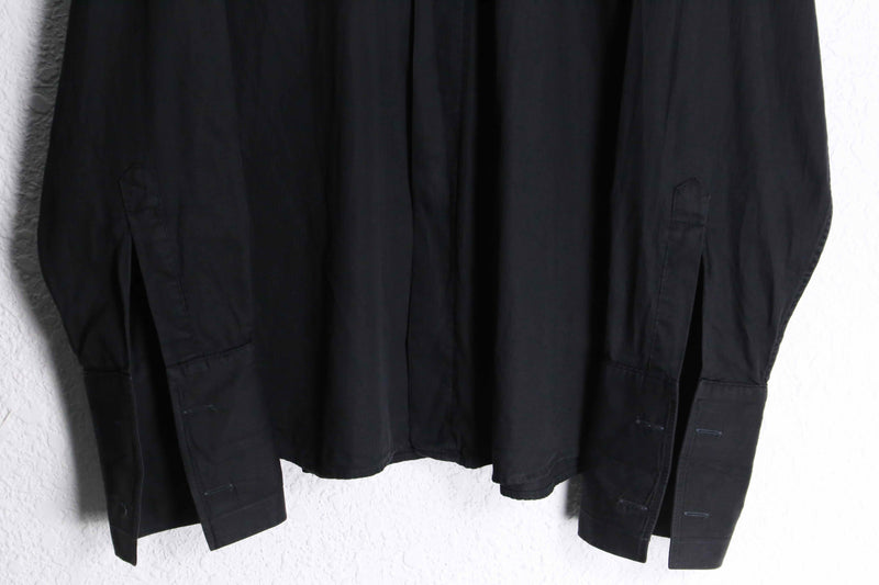 "Christian Dior" black cotton double cuffs L/S shirt