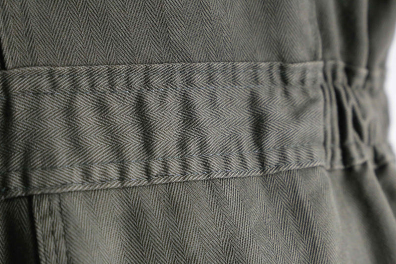 70’s khaki herringbone pattern jump suit