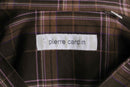 "Pierre Cardin" chocolate brown tartan check shirt