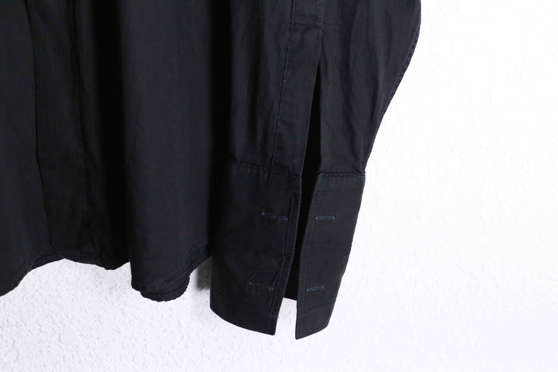 "Christian Dior" black cotton double cuffs L/S shirt