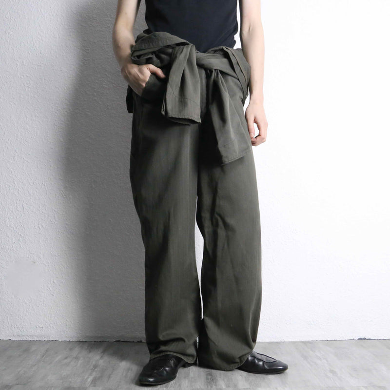 70’s khaki herringbone pattern jump suit