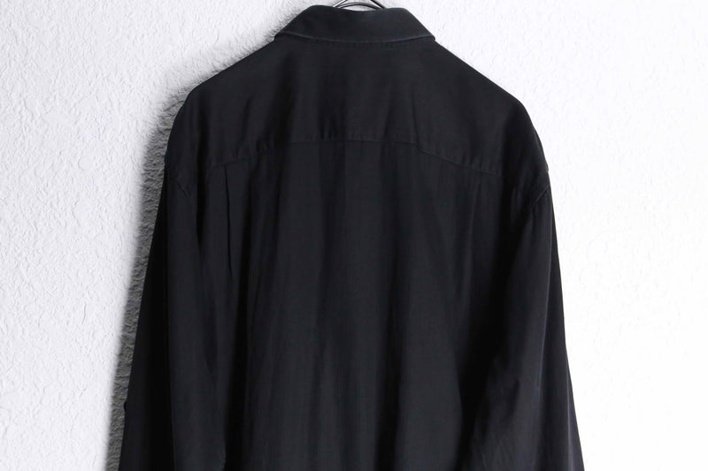 "Christian Dior" black cotton double cuffs L/S shirt