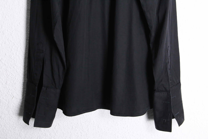 "Christian Dior" black cotton double cuffs L/S shirt