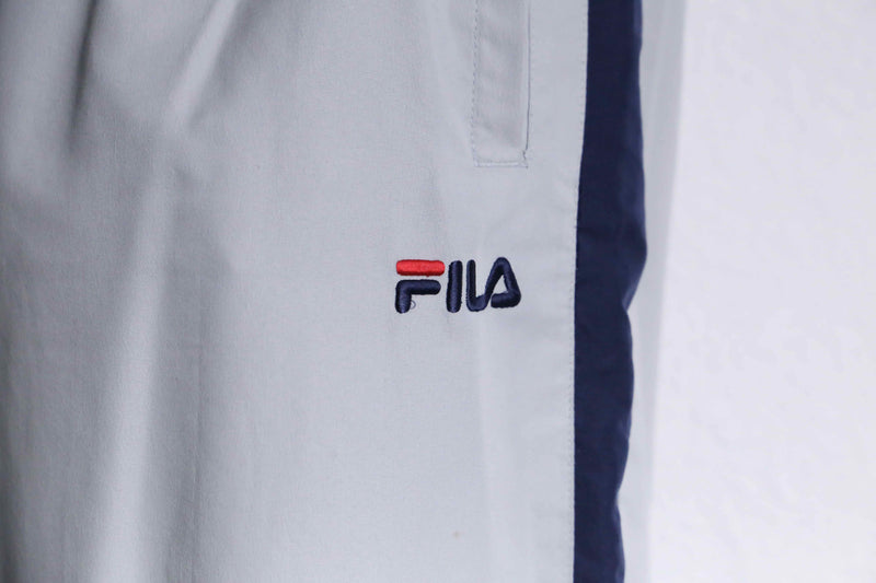 “FILA” navy×gray color track pants