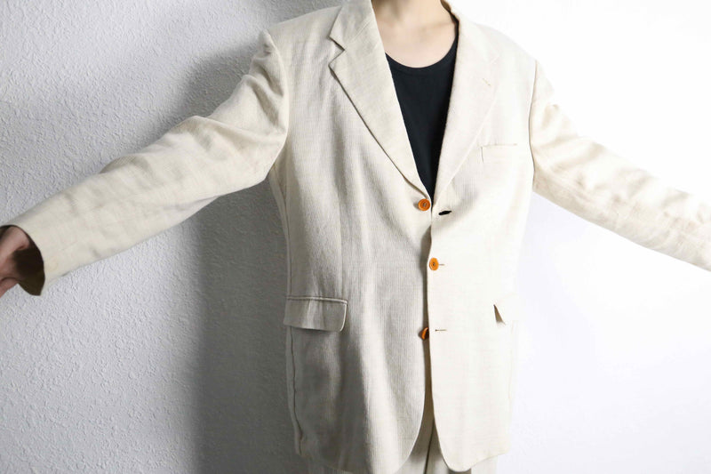 linen rayon single breasted set-up