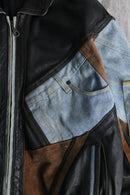 mulch fabric patchwork leather blouson