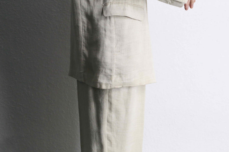 linen rayon single breasted set-up
