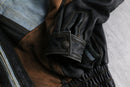 mulch fabric patchwork leather blouson