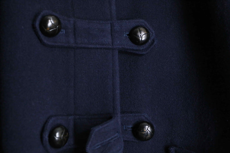 navy wool deformation duffle coat