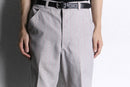 light gray stripe boots cut slacks