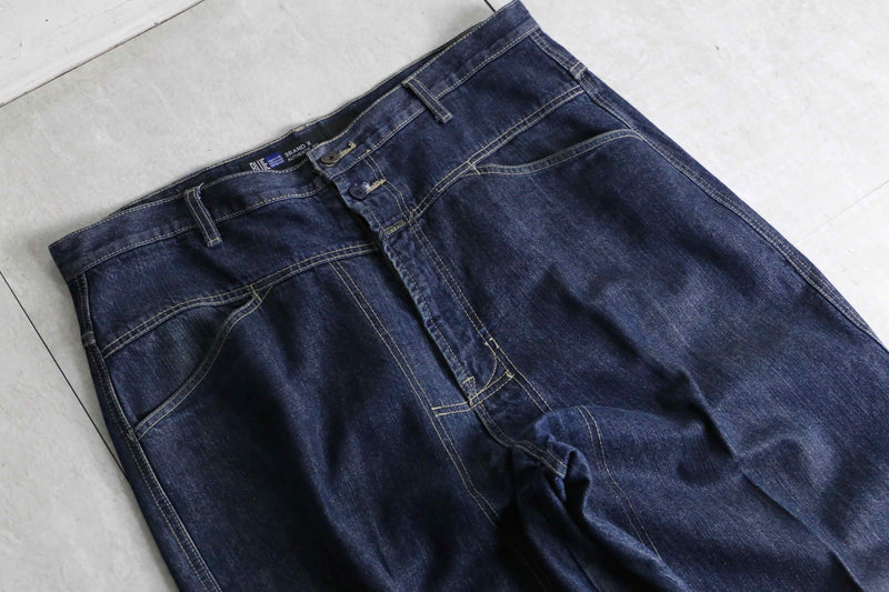 "MARITHE + FRANCOIS GIRBAUD" indigo blue tapered buggy denim