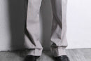 light gray stripe boots cut slacks