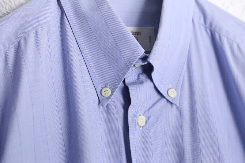 "VALENTINO" light blue stripe cotton L/S shirt