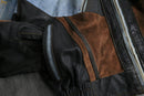 mulch fabric patchwork leather blouson