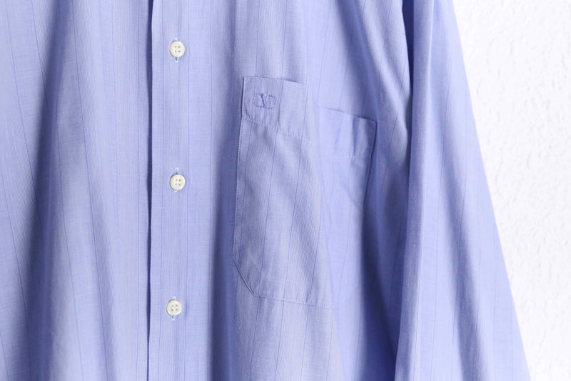 "VALENTINO" light blue stripe cotton L/S shirt