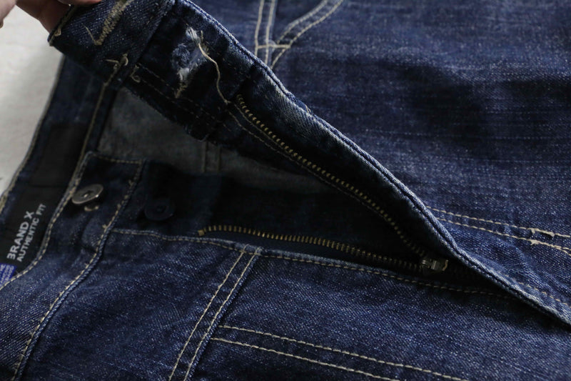 "MARITHE + FRANCOIS GIRBAUD" indigo blue tapered buggy denim