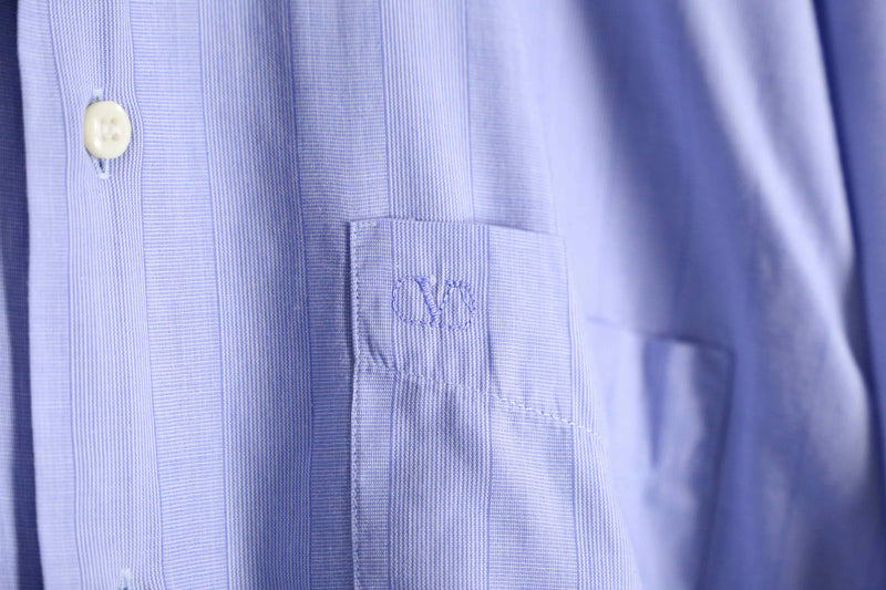 "VALENTINO" light blue stripe cotton L/S shirt