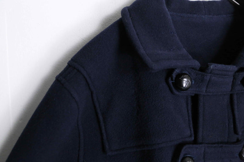 navy wool deformation duffle coat