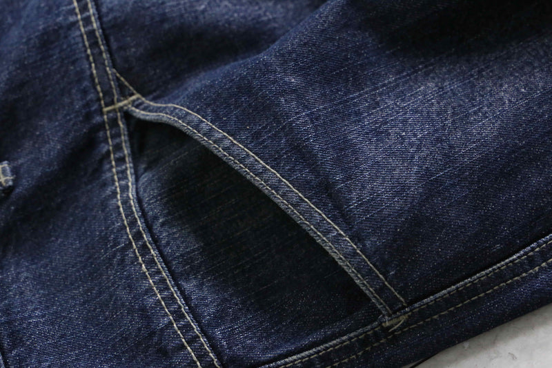 "MARITHE + FRANCOIS GIRBAUD" indigo blue tapered buggy denim