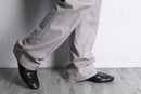 light gray stripe boots cut slacks