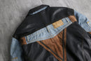 mulch fabric patchwork leather blouson