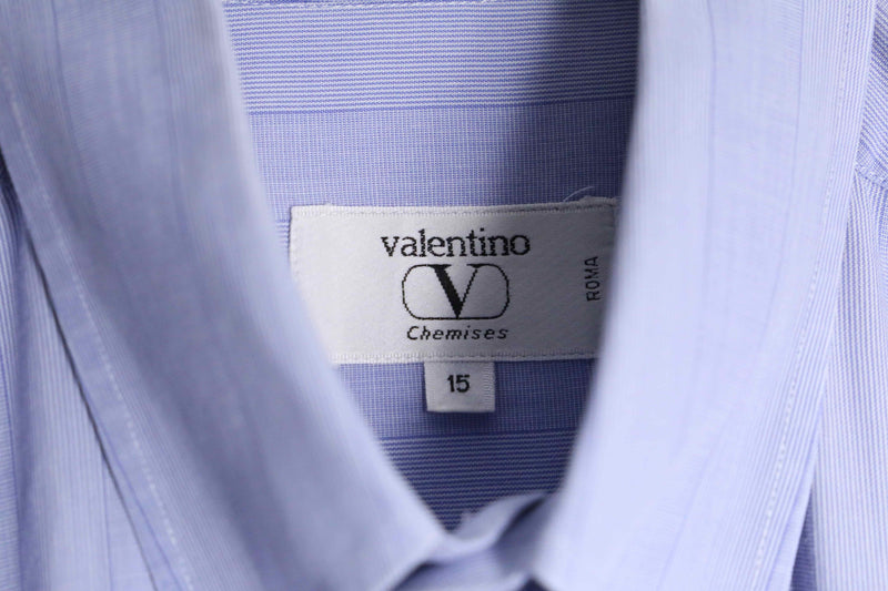"VALENTINO" light blue stripe cotton L/S shirt