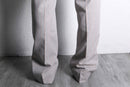light gray stripe boots cut slacks