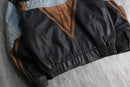 mulch fabric patchwork leather blouson