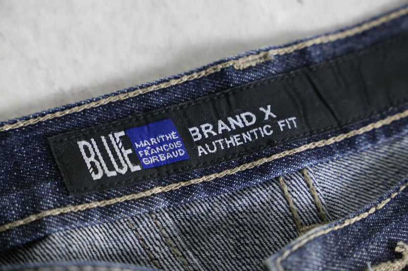 "MARITHE + FRANCOIS GIRBAUD" indigo blue tapered buggy denim