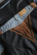 mulch fabric patchwork leather blouson