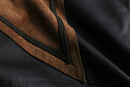 mulch fabric patchwork leather blouson