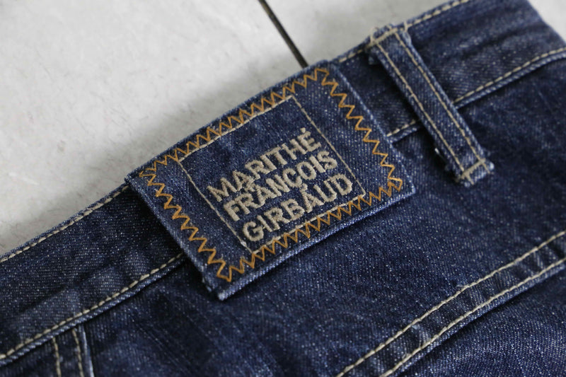 "MARITHE + FRANCOIS GIRBAUD" indigo blue tapered buggy denim