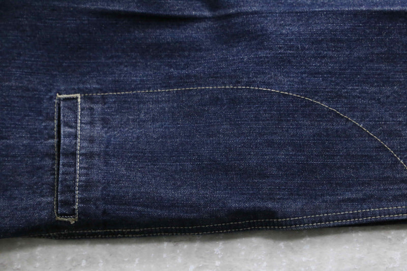 "MARITHE + FRANCOIS GIRBAUD" indigo blue tapered buggy denim