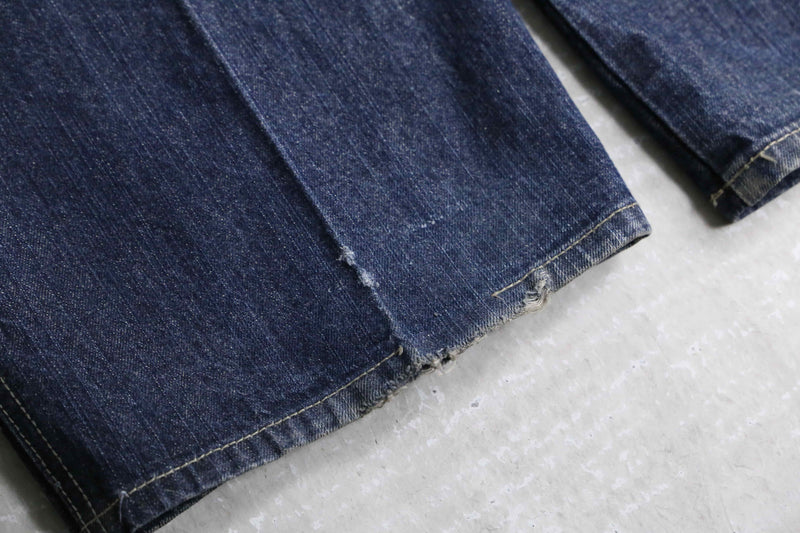 "MARITHE + FRANCOIS GIRBAUD" indigo blue tapered buggy denim